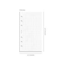Load image into Gallery viewer, Cloth & Paper - Graph Note Planner Inserts: A5 6-Ring Punch