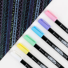 Load image into Gallery viewer, Tombow - Fudenosuke Pastel Brush Pens, 6-Pack
