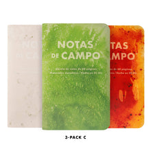 Load image into Gallery viewer, Field Notes - Paletas 3-Packs: Paletas 3-Pack C: Green - White - Red/Orange