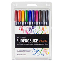 Load image into Gallery viewer, Tombow - Fudenosuke Colors Calligraphy Brush Pens - 10-Pack