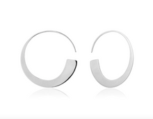 Load image into Gallery viewer, Ania Haie Silver Geometry Slim Hoop Earrings