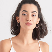 Load image into Gallery viewer, Ania Haie Silver Geometry Slim Hoop Earrings