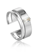 Load image into Gallery viewer, Ania Haie Silver Glow Wide Adjustable Ring