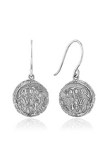 Load image into Gallery viewer, Ania Haie Silver Emblem Hook Earrings