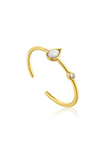 Load image into Gallery viewer, Ania Haie Opal Colour Raindrop Adjustable Gold Ring