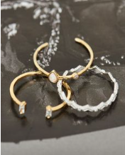 Load image into Gallery viewer, Ania Haie Opal Colour Raindrop Adjustable Gold Ring