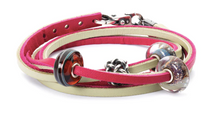 Load image into Gallery viewer, Trollbeads Leather Bracelet Cherry/Sage Green