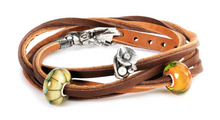 Load image into Gallery viewer, Trollbeads Leather Bracelet Light/Dark Brown