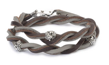 Load image into Gallery viewer, Trollbeads Leather Bracelet Brown/Light Grey
