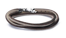 Load image into Gallery viewer, Trollbeads Leather Bracelet Brown/Light Grey