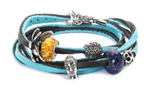 Load image into Gallery viewer, Trollbeads leather bracelet Cyan/Key