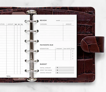 Load image into Gallery viewer, Filofax Expense Tracker refill-Pocket