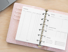 Load image into Gallery viewer, Filofax Expense Tracker refill-Pocket