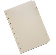Load image into Gallery viewer, Cloth and Paper A5 Blank Side Tab Dividers-Beignet