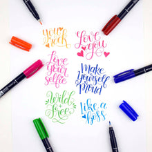 Load image into Gallery viewer, Tombow - Fudenosuke Colors Calligraphy Brush Pens - 10-Pack
