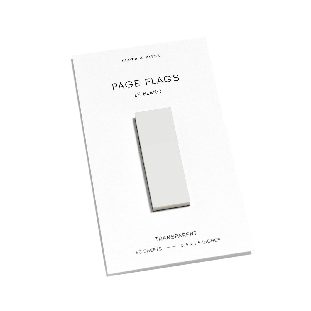 Cloth & Paper - Transparent Page Flags: Le Blanc