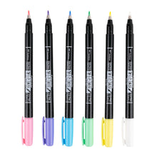 Load image into Gallery viewer, Tombow - Fudenosuke Pastel Brush Pens, 6-Pack
