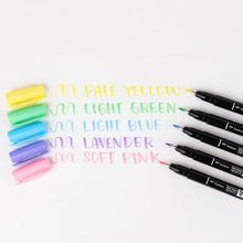 Load image into Gallery viewer, Tombow - Fudenosuke Pastel Brush Pens, 6-Pack
