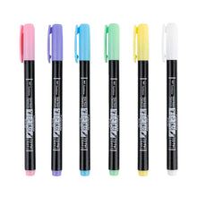 Load image into Gallery viewer, Tombow - Fudenosuke Pastel Brush Pens, 6-Pack
