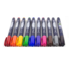 Load image into Gallery viewer, Tombow - Fudenosuke Colors Calligraphy Brush Pens - 10-Pack
