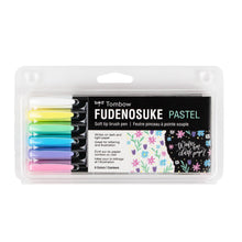 Load image into Gallery viewer, Tombow - Fudenosuke Pastel Brush Pens, 6-Pack
