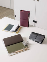 Load image into Gallery viewer, Cloth &amp; Paper - Genuine Leather Travel Notebook Cover | A5 Slim: Bordeaux
