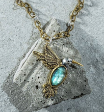 Load image into Gallery viewer, Waxing Poetic Fly Lightly Hummingbird Pendant
