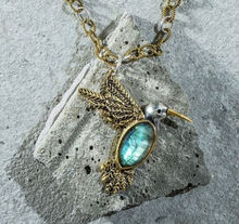 Load image into Gallery viewer, Waxing Poetic Fly Lightly Hummingbird Pendant
