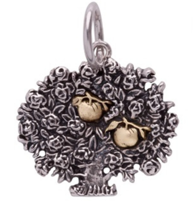Waxing Poetic Two Apples Family Po-E-Tree Charm