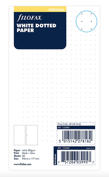 Filofax White Dotted Paper-Personal