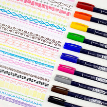 Load image into Gallery viewer, Tombow - Fudenosuke Colors Calligraphy Brush Pens - 10-Pack
