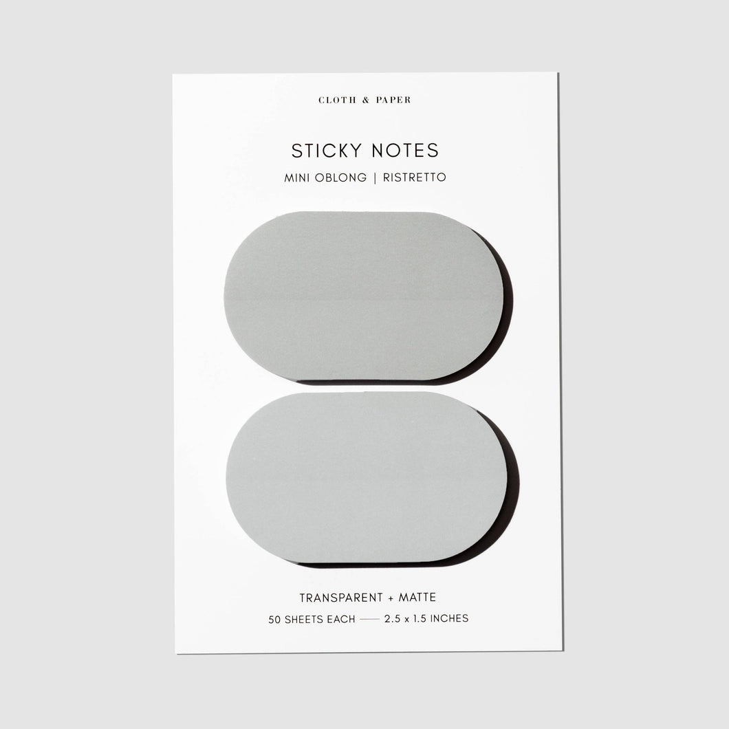 Cloth & Paper - Mini Oblong Sticky Note Set | Ristretto: Ristretto