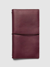 Load image into Gallery viewer, Cloth &amp; Paper - Genuine Leather Travel Notebook Cover | A5 Slim: Bordeaux
