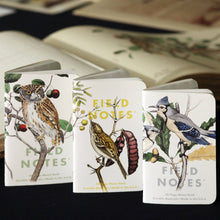 Load image into Gallery viewer, Field Notes - Birds and Trees of North America: Pack A: Screech Owl - Blue Jay - Brewer Sparrow
