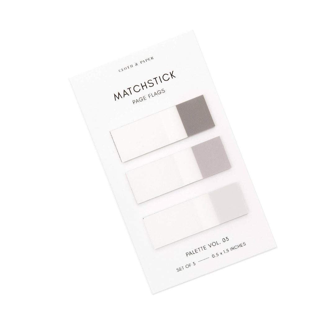 Cloth & Paper - Matchstick Page Flag Set | Palette Vol. 03 | Cortado, Au Lait + Angora