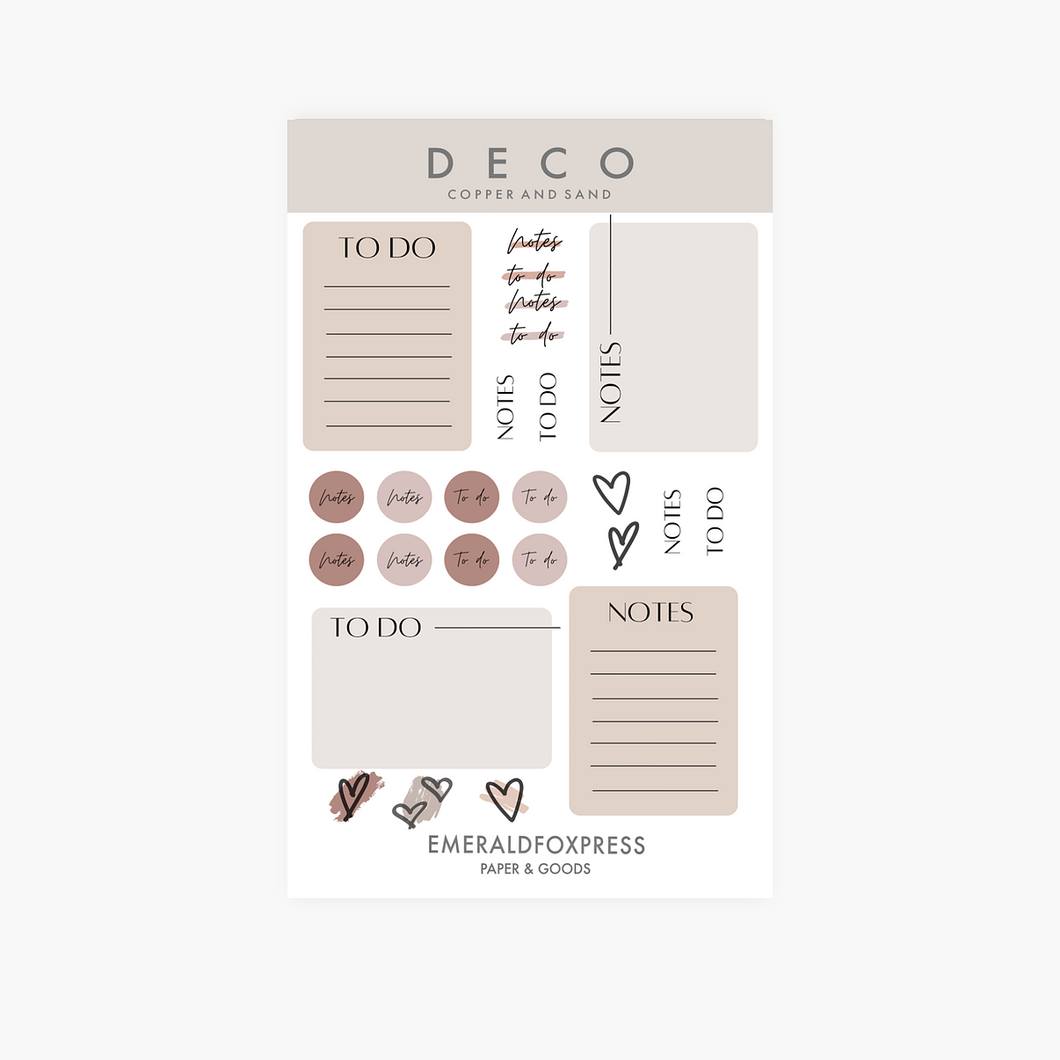 EFP - Deco Sampler Copper & Sand - Planner Sticker Sheet