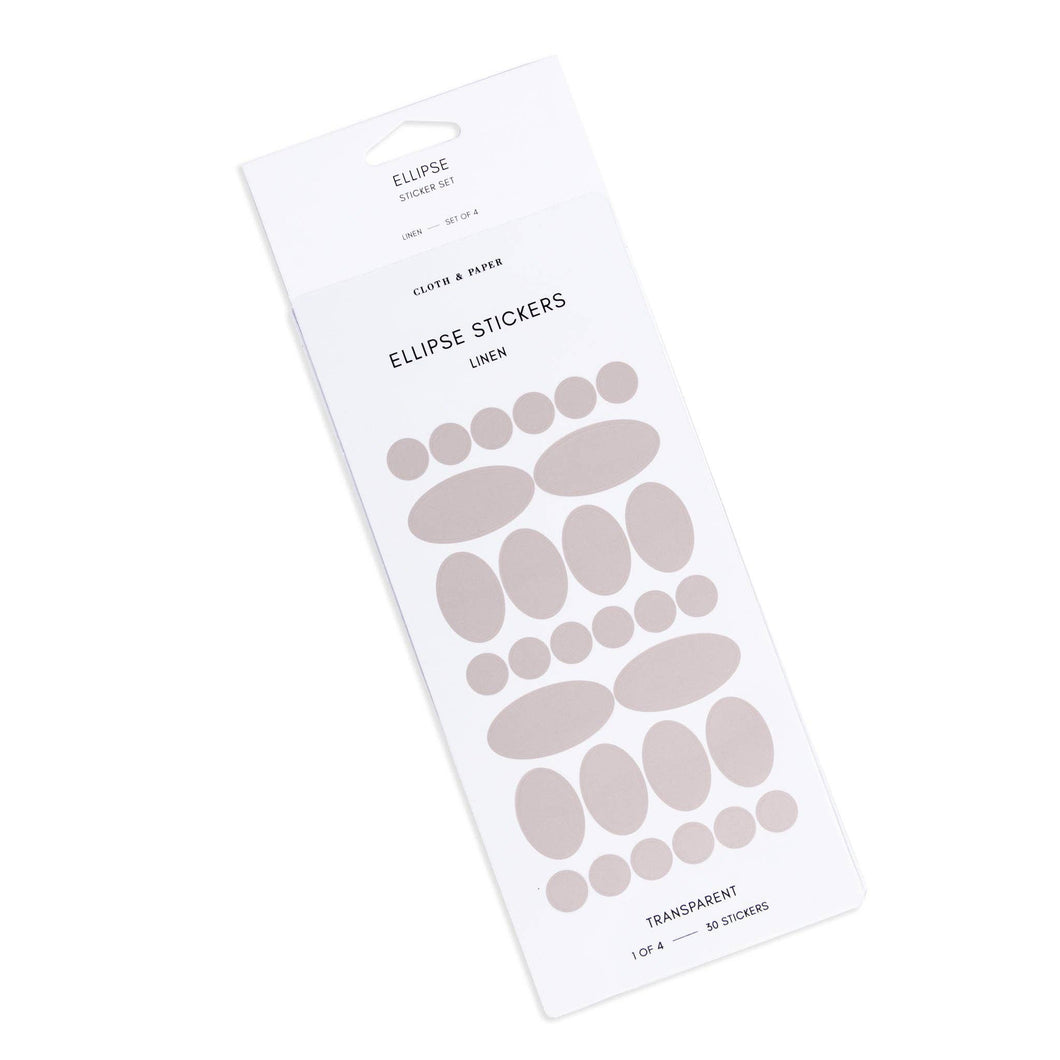 Cloth & Paper - Ellipse Shape Stickers-Linen
