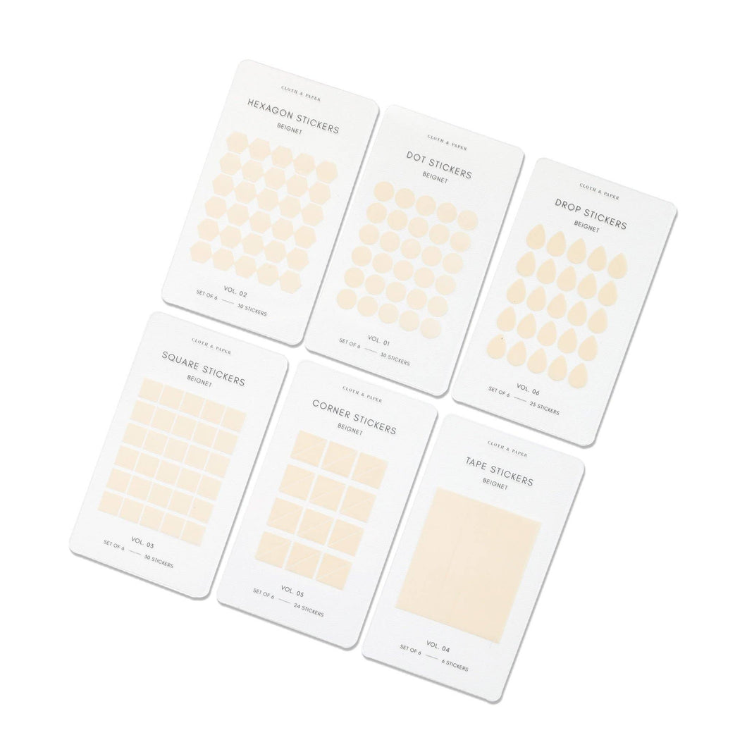 Cloth & Paper - Mini Shape Sticker Set | Transparent | Beignet