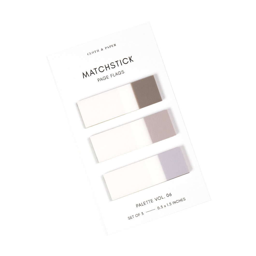 Cloth & Paper - Matchstick Page Flag Set | Palette Vol. 06 | Quartz, Beignet + Champagne