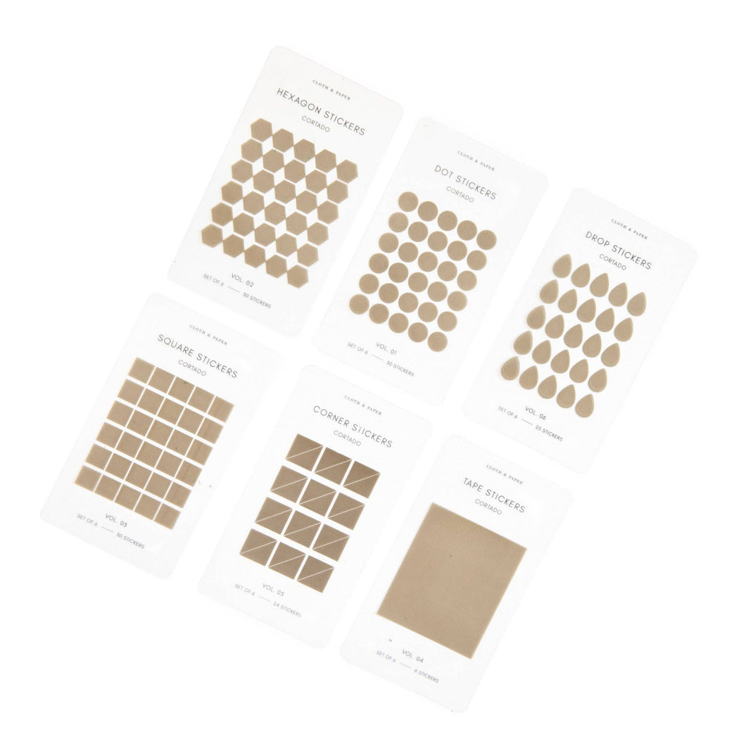 Cloth & Paper - Mini Shape Sticker Set | Transparent | Cortado