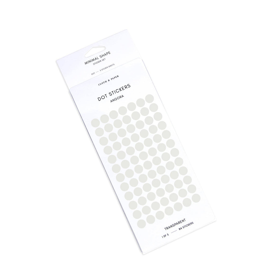 Cloth & Paper - Minimal Shape Sticker Set | Transparent | Dots-Ibiza