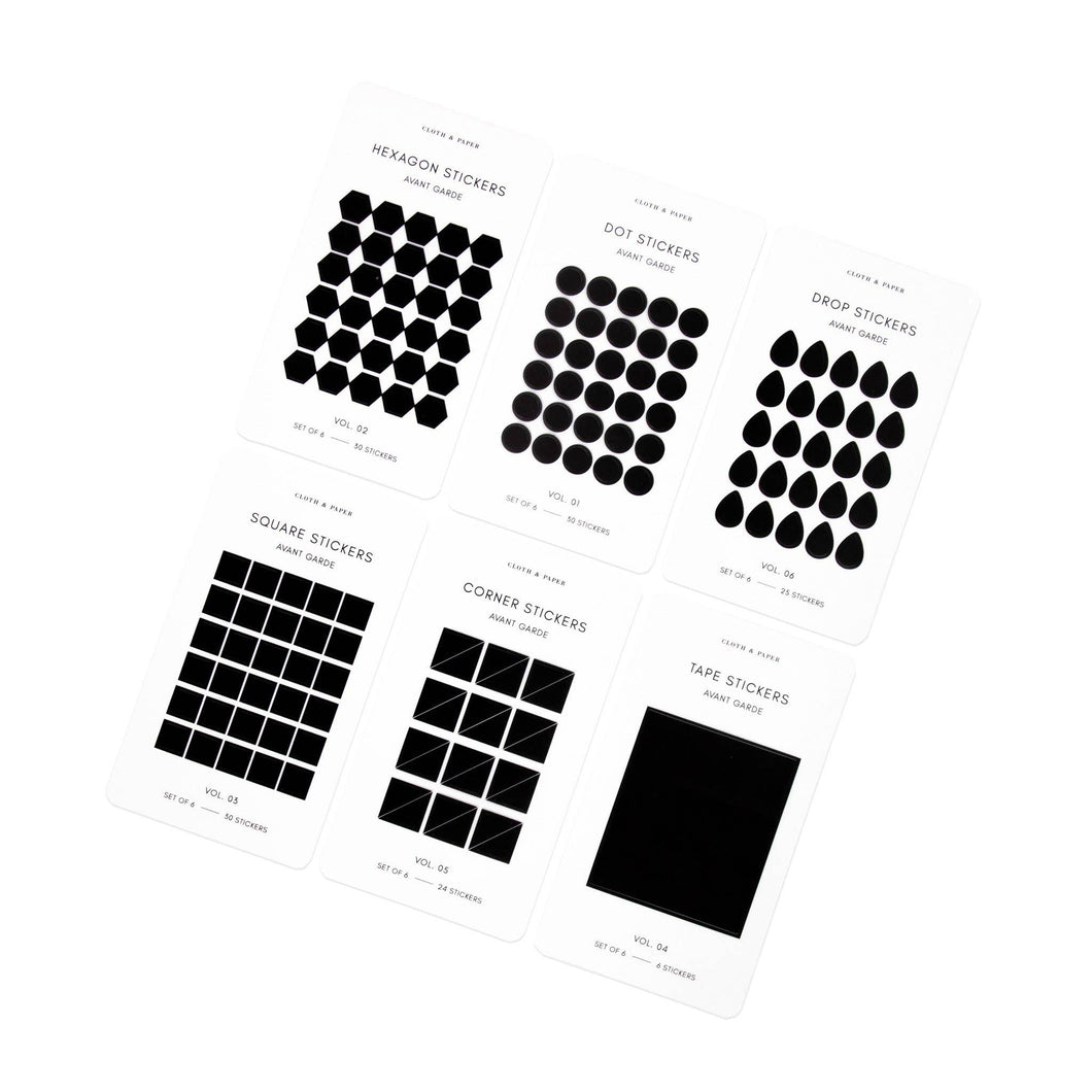 Cloth & Paper - Mini Shape Sticker Set | Transparent | Avant Garde