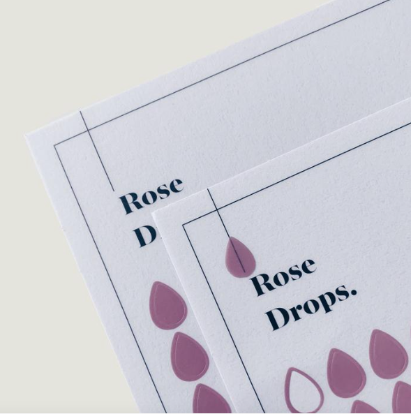 Transparent Drop Stickers-Rose