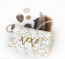 Load image into Gallery viewer, Papaya-Coin Purse-Foiled Flowers
