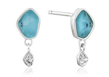 Load image into Gallery viewer, Ania Haie Turquoise Drop Silver Stud Earrings
