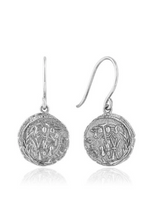 Load image into Gallery viewer, Ania Haie Silver Emblem Hook Earrings
