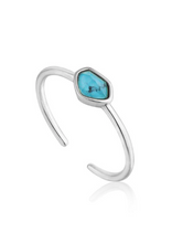 Load image into Gallery viewer, Ania Haie Turquoise Adjustable Silver Ring
