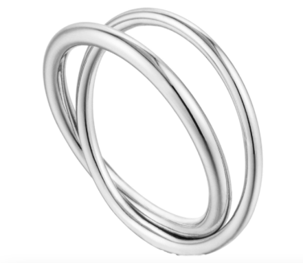 Ania Haie Rhodium-Plated Sterling Silver Modern Double Wrap Ring