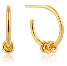 Load image into Gallery viewer, Ania Haie Silver Gold Plated Modern Hoop Earrings
