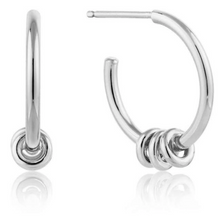 Load image into Gallery viewer, Ania Haie Silver Gold Plated Modern Hoop Earrings
